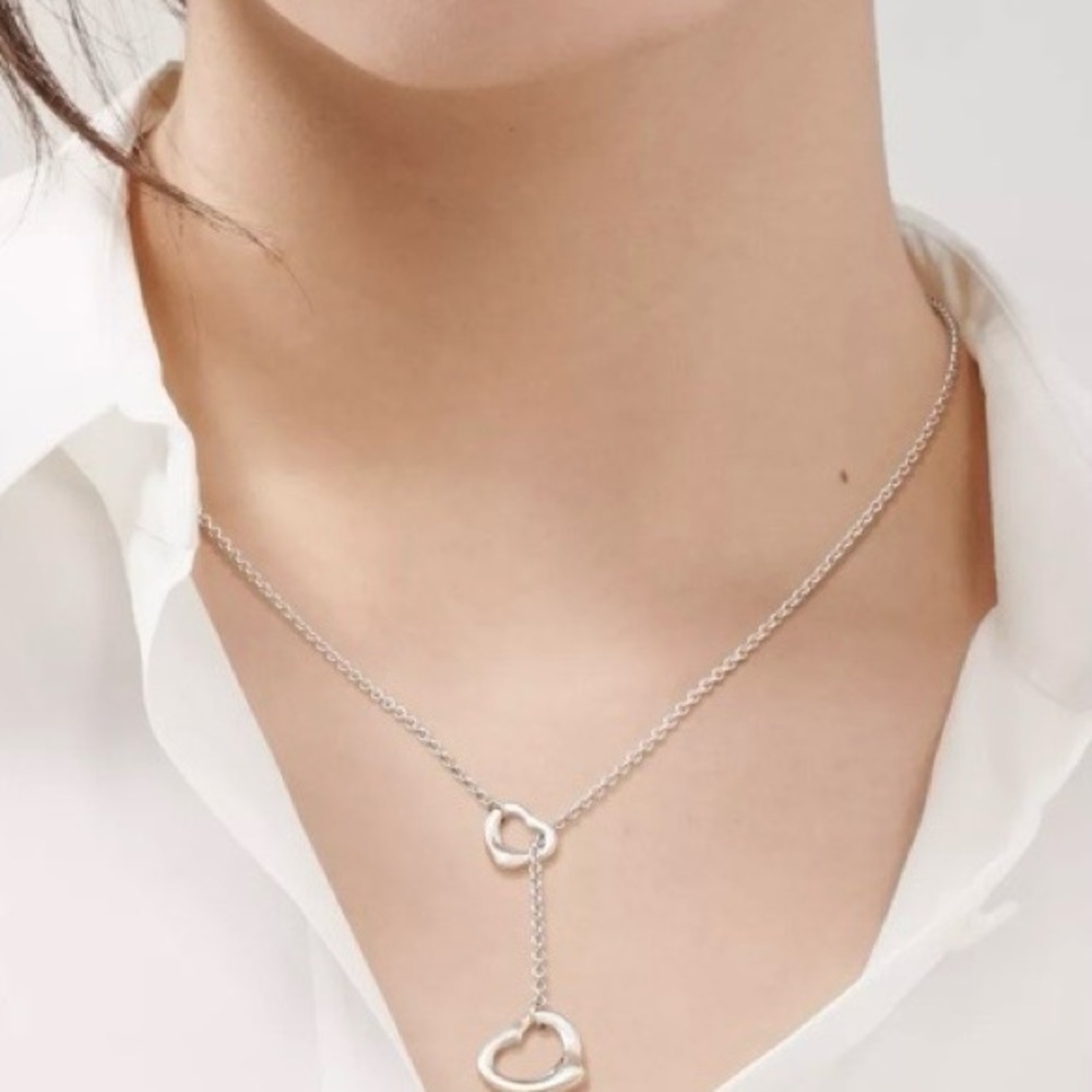 Tiffany & Co. Sterling Silver Double Heart Necklace